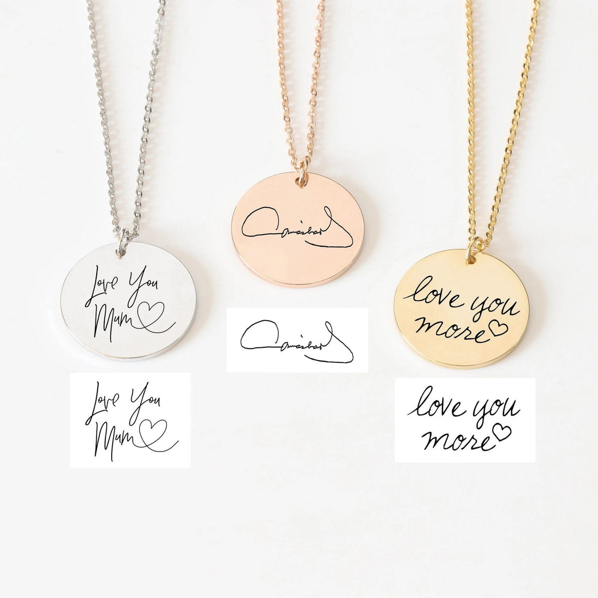 Handwriting made into jewelry sale