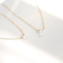 Load image into Gallery viewer, Moonstone Necklace for Women Natural Stone Necklace Dainty Rainbow Moonstone Necklace Tiny Gemstone Necklace Delicate Layering Necklace