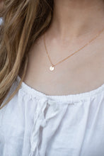 Load image into Gallery viewer, Tiny Personalized Gold Disc Necklace for Women Dainty Silver Initial Necklace Monogram Engraved Necklace Rose Gold Disc Necklace Moms Gift