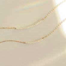 Load image into Gallery viewer, Pearl Bar Necklace Tiny Freshwater Pearl Bar Necklace Dainty Pearl Bead June Birthstone Necklace Bridesmaid Gift Pearl Choker Necklace