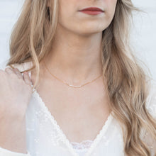 Load image into Gallery viewer, Pearl Bar Necklace Tiny Freshwater Pearl Necklace Delicate Pearl June Birthstone Necklace Bridesmaid Gift Pearl Choker Necklace Gift for Mom