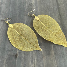 Load image into Gallery viewer, gold leaf earrings