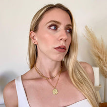 Load image into Gallery viewer, Benedict Rustic Cross Medallion Coin Necklace