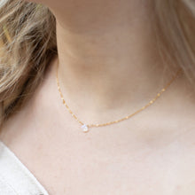 Load image into Gallery viewer, Moonstone Necklace Natural Stone Necklace Dainty Rainbow Moonstone Necklace Gift for Her Tiny Gemstone Necklace Delicate Layering Necklace