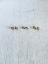 Load image into Gallery viewer, Labradorite Stud Earrings • Raw Labradorite Studs • Raw Gemstone Earrings Boho Minimalist Geometric Natural Stone • Minimalist Jewelry