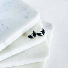 Load image into Gallery viewer, Black Onyx Moon Crescent Stud Earrings