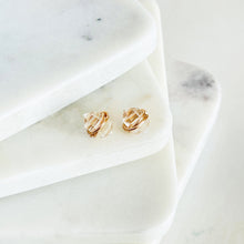 Load image into Gallery viewer, Herkimer Diamond Studs Earrings Gold Herkimer Earrings April Birthstone Jewelry Silver Herkimer diamond earrings Gift for Her