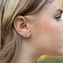 Load image into Gallery viewer, Herkimer Diamond Studs Earrings Gold Herkimer Earrings April Birthstone Jewelry Silver Herkimer diamond earrings Gift for Her