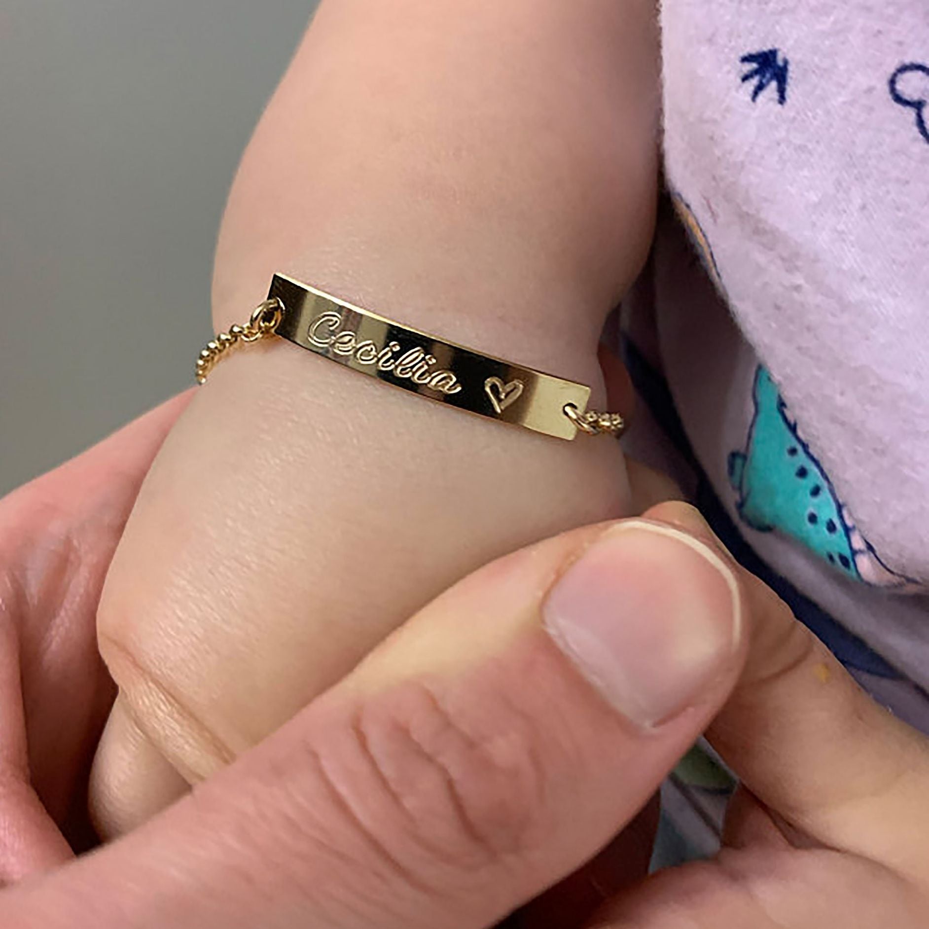 Baby Gold Jewellery Engraved Baby Bangles Personalized Baby Girl