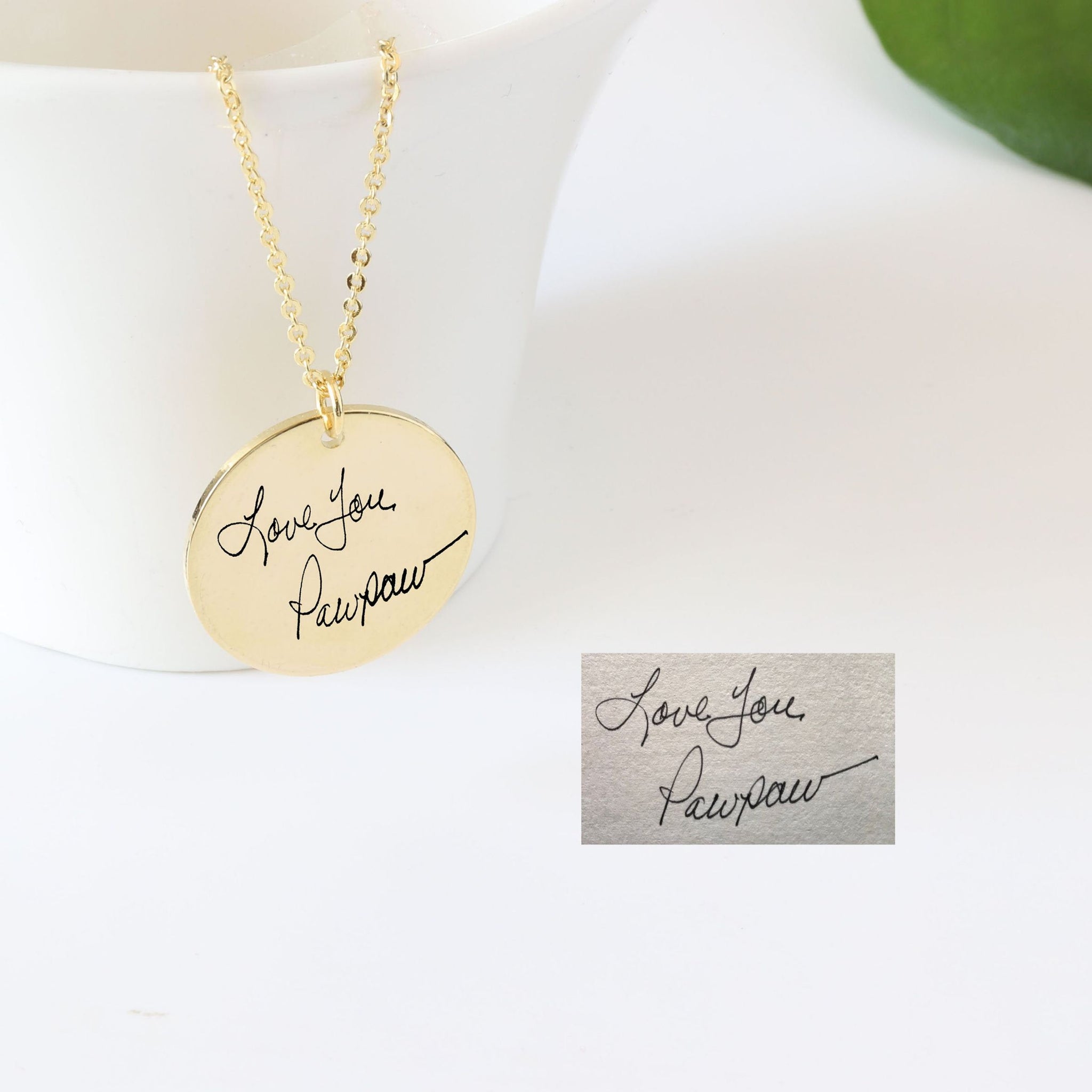 Custom Handwriting Necklace, Actual your Own Handwriting, 14k Gold Engraved  Pendant, Personalized Signature Jewelry, Perfect Gift - Etsy