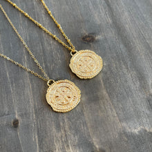 Load image into Gallery viewer, Benedict Rustic Cross Medallion Coin Necklace

