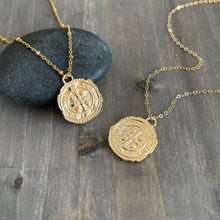Load image into Gallery viewer, Benedict Rustic Cross Medallion Coin Necklace
